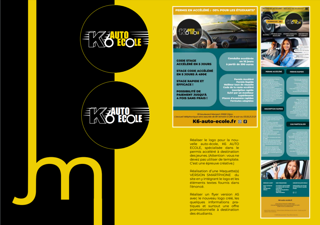 k6 auto ecole portfolio